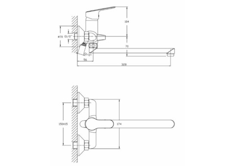 Смеситель для ванны Rush Crete CR3535-51