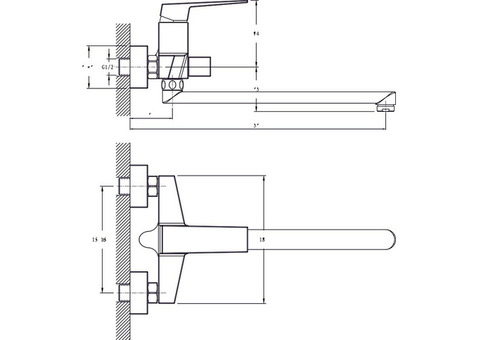 Смеситель для ванны Rush Thira TR3635-51