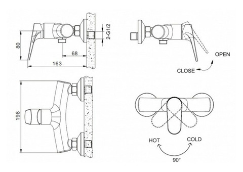 Смеситель для душа Bravat Eler F9191238CP-01-RUS