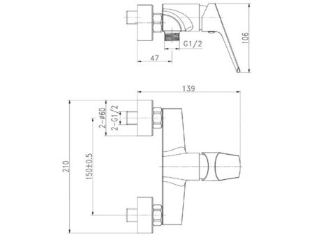 Смеситель для душа Cersanit Flavis 63036