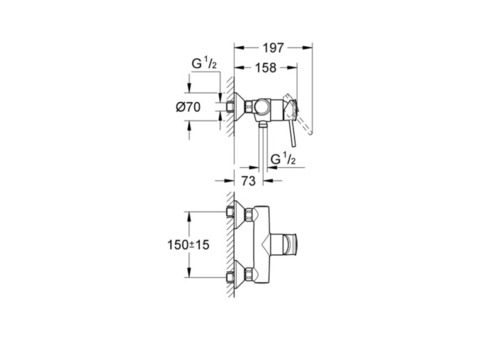 Смеситель для душа Grohe BauClassic 32867000