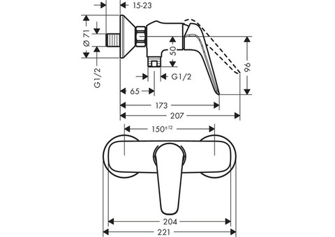 Смеситель для душа Hansgrohe Novus 71062000