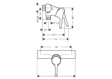 Смеситель для душа Hansgrohe Talis S 72601000