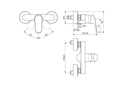 Смеситель для душа Ideal Standard Ceraflex B1720AA