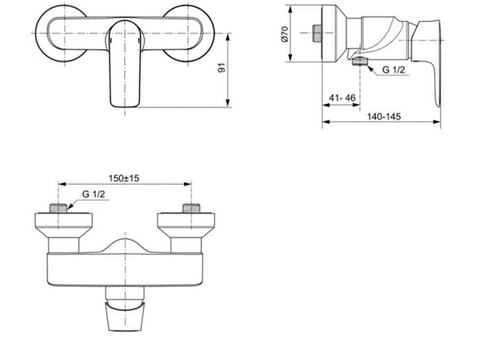 Смеситель для душа Ideal Standard Connect Air A7032AA