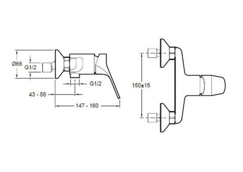 Смеситель для душа Jacob Delafon Brive E75765-CP