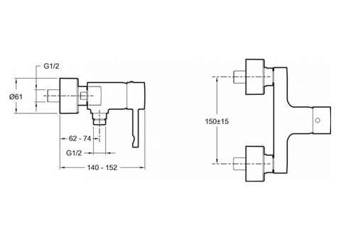 Смеситель для душа Jacob Delafon Cuff E45533-CP