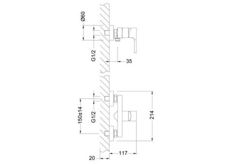 Смеситель для душа Lemark Aura LM0603C