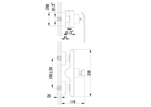 Смеситель для душа Lemark Melange LM4903CW