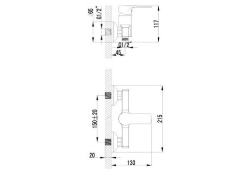 Смеситель для душа Lemark Plus Grace LM1503C