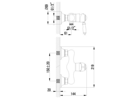 Смеситель для душа Lemark Villa LM4803B