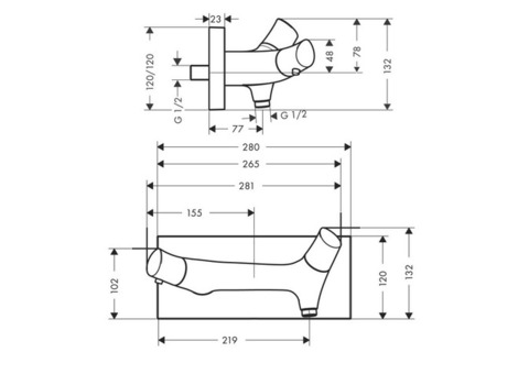 Термостат для душа Hansgrohe Axor Stark Organic 12602000