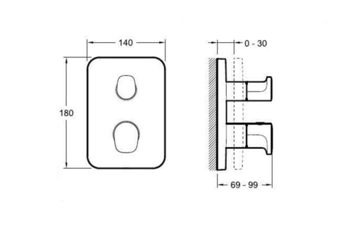 Термостат для душа Jacob Delafon Modulo E75389-CP