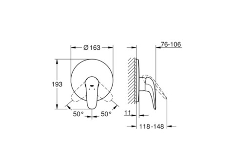 Внешняя часть смесителя для душа Grohe Eurostyle 29098LS3