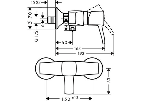 Смеситель для душа Hansgrohe Metropol 31360000