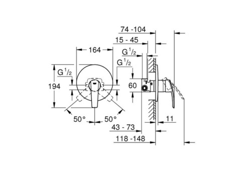 Смеситель Grohe Start 2015 32590001 для душа