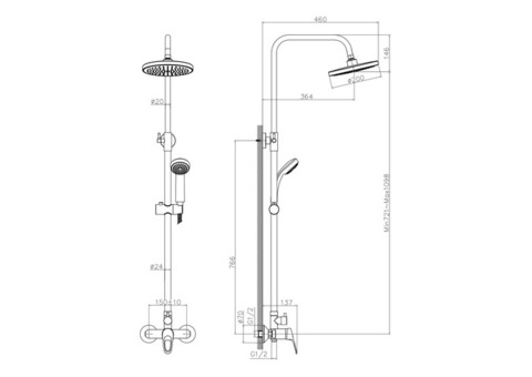 Смеситель для душа Decoroom DR21070