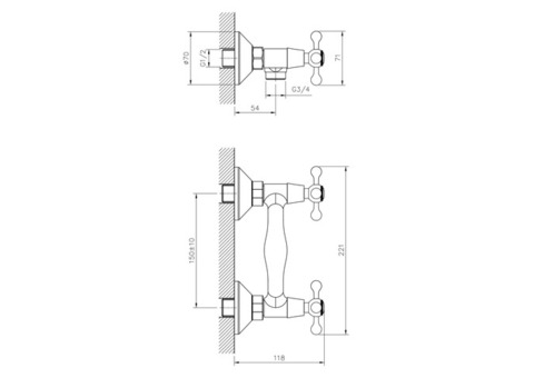 Смеситель для душа Decoroom DR54055