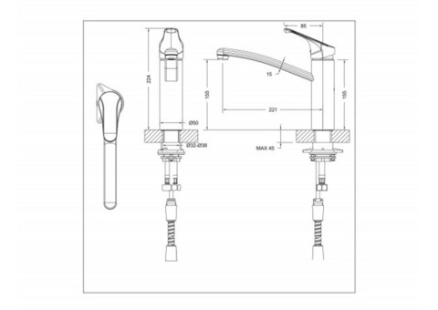 Смеситель для кухни Bravat Common F7234129CP-RUS