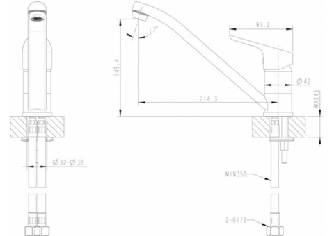 Смеситель для кухни Bravat Drop F74898C-2