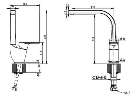 Смеситель для кухни Bravat Line F75299C-2