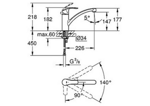 Смеситель для кухни Grohe Eurosmart 30260002