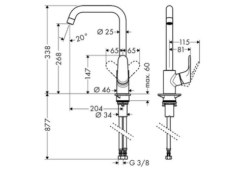 Смеситель для кухни Hansgrohe Focus 31820800 Нержавеющая сталь