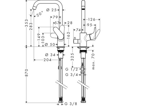 Смеситель для кухни Hansgrohe Focus 31823000