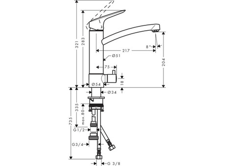 Смеситель для кухни Hansgrohe Logis 71834000