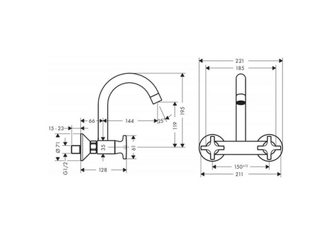 Смеситель для кухни Hansgrohe Logis Classic 71286000