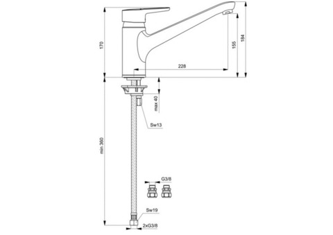 Смеситель для кухни Ideal Standard Connect Blue B9931AA