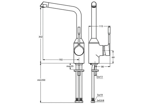 Смеситель для кухни Ideal Standard Retta B8985AA