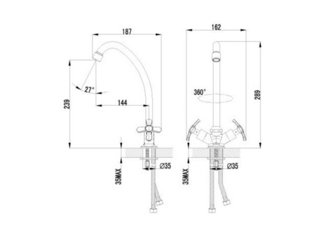 Смеситель для кухни Lemark Partner LM6544C