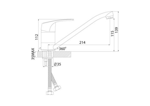 Смеситель для кухни Rossinka D40-21U