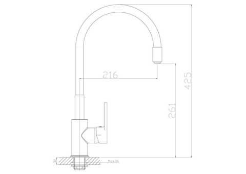 Смеситель для кухни Rossinka Z35-35U-Gray