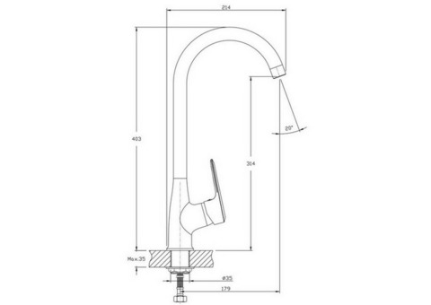 Смеситель для кухни Rush Devon DE7535-22