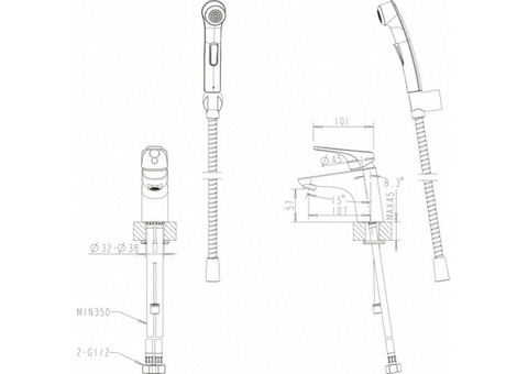 Смеситель для раковины Bravat Drop-D F148162C-1