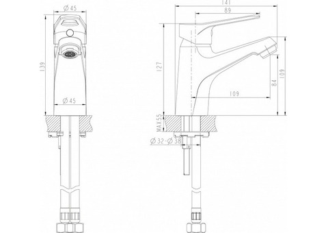 Смеситель для раковины Bravat Eco-D F193158C