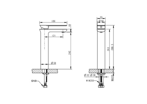 Смеситель для раковины Bravat Gina F165104C-A