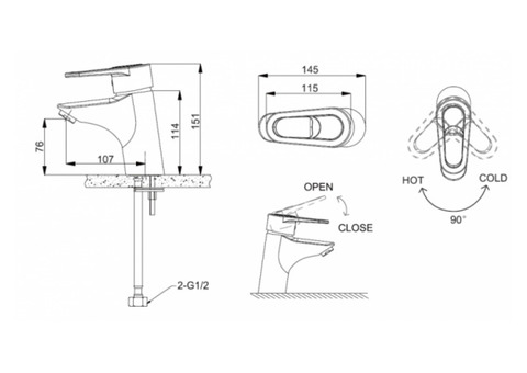 Смеситель для раковины Bravat Loop F1124182CP-RUS