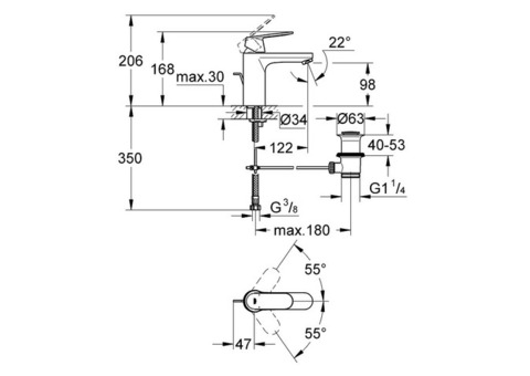 Смеситель для раковины Grohe Eurosmart Cosmopolitan 23325000