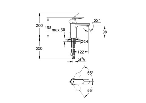 Смеситель для раковины Grohe Eurosmart Cosmopolitan 23326000