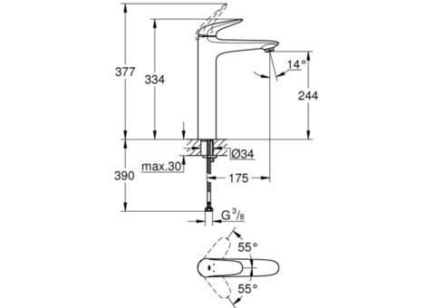 Смеситель для раковины Grohe Eurostyle 23719003