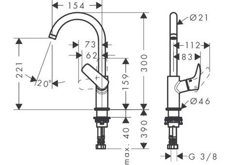 Смеситель для раковины Hansgrohe Logis 71131000