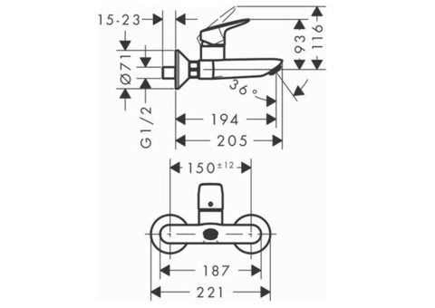 Смеситель для раковины Hansgrohe Logis 71225000