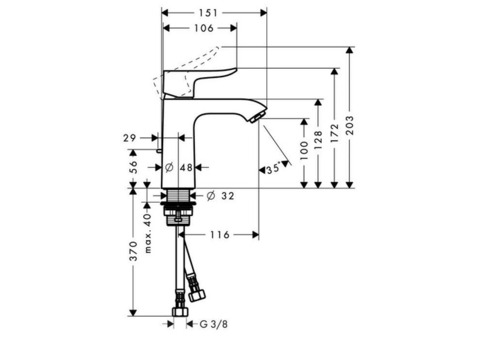 Смеситель для раковины Hansgrohe Metris 31080000