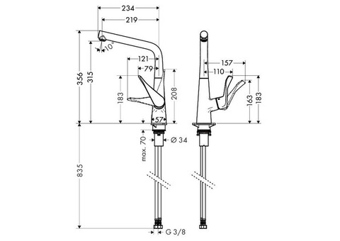 Смеситель для раковины Hansgrohe Metris 31183000