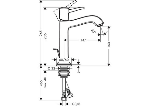 Смеситель для раковины Hansgrohe Metropol 31302000