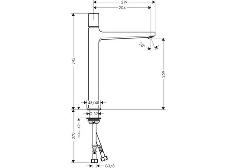 Смеситель для раковины Hansgrohe Metropol Select 32572000