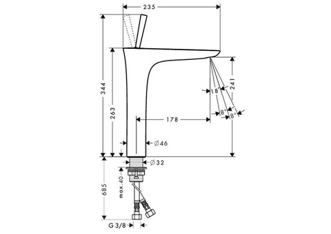 Смеситель для раковины Hansgrohe PuraVida 240 15072000